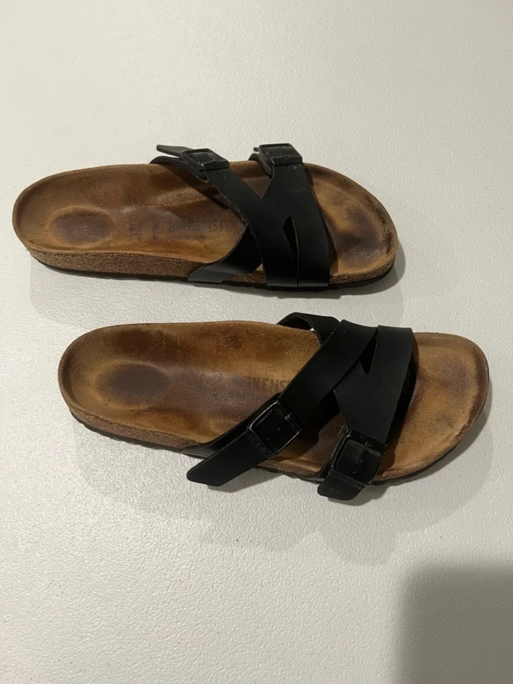 BIRKENSTOCK Black Double Strap Slide Sandals 11Womens 9 Men’s